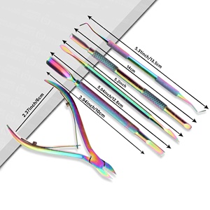 Juego de Herramientas de Manicura y Pedicura con Logotipo Personalizado, Cortaúñas de Acero Inoxidable, Limpiador de Cutículas Puntiagudo, Levantador de Uñas Profesional - Product Image 4