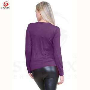 เสื้อยืดแขนยาวสำหรับผู้หญิงเสื้อยืดแขนยาวแบบเต็มตัวสำหรับผู้หญิงระบายอากาศได้ดีผลิตตามสั่ง - Product Image 5