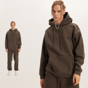 Custom 100% Cotton <b>Plain</b> <b>Tracksuit</b> Men Jogging Hoodie Sweat Suits Blank 2 Piece Set <b>Tracksuit</b> Sets <b>tracksuit</b> for man 100% cotton - Product Image 2