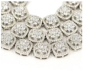 สร้อยคอสีเงินสเตอร์ลิง14K สำหรับผู้ชาย925สีเงินสเตอร์ลิงสายโซ่ VVS Moissanite ทดสอบจริงสร้อยคอมุกทุกขนาด - Product Image 4