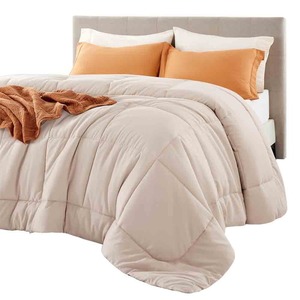 Couette matelassée de luxe en coton blanc d'hiver avec logo personnalisé brodé, plusieurs tailles, résistante à l'eau, de haute qualité, américaine - Product Image 1