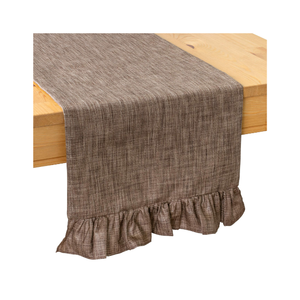 Chemin de table abstrait brodé en coton 100% vert avec pompons, 180 GSM, 80 pouces, pour décoration de table de mariage, certifié ISO, OEM, Inde - Product Image 3