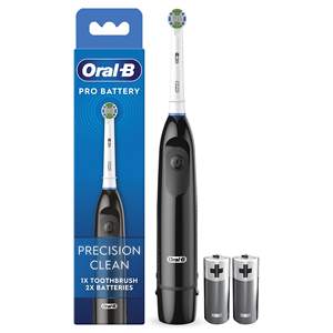 Clean <b>Toothbrush</b> with 2 Included <b>Batteries</b> Black-<b>Battery</b> <b>Toothbrushes</b> Head - Product Image 1