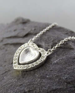 Collier souvenir en argent sterling 925 massif 2025 avec double cœur et résine CZ, prêt pour les cendres de 14x13 mm, cadeau en résine commémorative pour femmes - Product Image 2