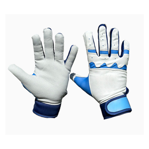 Guantes de Béisbol Blancos y Azules con Logotipo Personalizado, Guantes de Cuero Profesionales para Adultos de Béisbol y Sóftbol, Gran Venta - Product Image 1