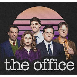 T-shirt Grafica The Office Retro Sun Cast da Uomo, 100% Cotone Jersey 240 Grammi, Nero, Taglia Large, Stampa Serigrafica, Servizio Designer - Product Image 3