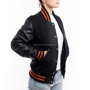 New Fashion Women's College Letterman Varsity <b>Jacket</b> with Custom Design Knitted Breathable Fabric for Casual Wear - Product Image 3