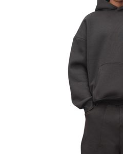 Conjunto Deportivo Informal de Invierno para Hombre, Sudadera con Capucha de Felpa Negra y Pantalones Jogger de Corte Holgado, Ropa Deportiva Urbana - Product Image 3