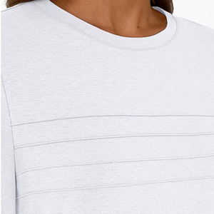 Túnica de manga 3/4 para mujer, blusa informal plisada con cuello redondo, Camiseta básica, traje de primavera y otoño, camisa de trabajo de negocios elegante - Product Image 4