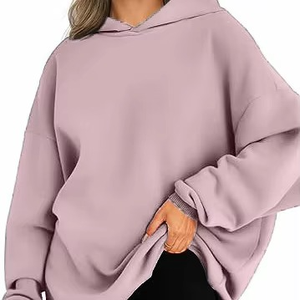 Solid Color Heavyweight Womens Hoodie Custom logo Oversized Loose Breathable <b>Jumper</b> for Women Autumn Long Sleeve Hoodi - Product Image 5