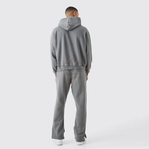 Survêtement Homme Léger en Polaire 2 Pièces Personnalisé à Capuche pour Jogging Décontracté, Couleur Unie, Respirant, Grande Taille, Hiver - Product Image 5