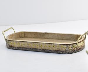 Arabic Style Wooden & Metal <b>Chocolate</b> & Dessert Serving Tray Bowl 100% Food Safe for <b>Ramadan</b> & Diwali Wholesale Price - Product Image 2