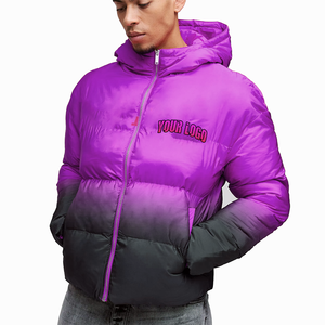 Custom Logo Stand Collar Men's <b>Winter</b> Hooded Sherpa Puffer Jacket Canvas Waterproof Breathable Outdoor - Product Image 4
