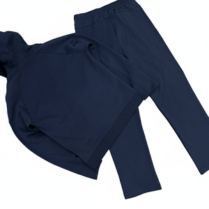 Ensemble de vêtements décontractés personnalisés à deux pièces, haut à capuche, bas à taille élastique, confort quotidien, respirant, séchage rapide, léger - Product Image 1