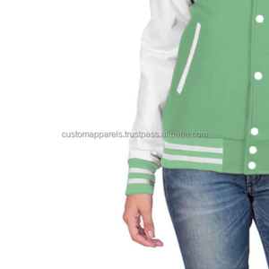 <b>Lightweight</b> Quilted Cotton Varsity <b>Jacket</b> for <b>Women</b> Featuring Custom Embroidery and Breathable Fleece Lining - Product Image 6