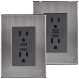Placca di contatto per guasti a terra duplex, MXIMF-002, 2 pezzi, Contatto per guasti a terra duplex, 125-250VAC, 15A, 50/60Hz, Argento/Oxford, A - Product Image 1