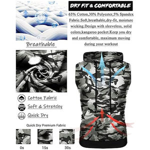 Sweat à capuche sans manches pour hommes de haute qualité printemps automne Design de mode coton matériel meilleur prix élégant sans manches respirant - Product Image 4