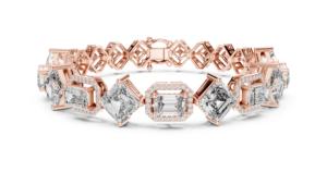 Bracelet de luxe pour femme en or jaune et blanc 18 carats VDS, certifié IGI, diamant princesse naturel véritable, fiançailles, 18,2 g - Product Image 6