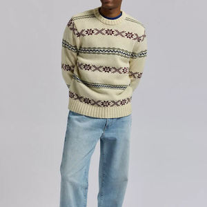 Mens <b>vintage</b> patterned crew neck <b>sweater</b> - Product Image 1