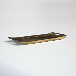 Bandeja de servicio de oro redonda única con diseño elegante y acabado pulido, ideal para la decoración elegante del hogar y las necesidades de entretenimiento - Product Image 2
