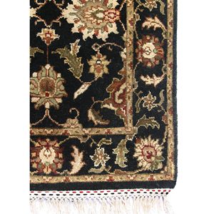Gulnar Hand Knotted Wool Rugs <b>Grey</b> Black Floral Abstract Flat Weave Technique for Home Hallway Rectangle Jute Rug Room Rug - Product Image 3