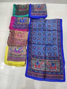 Custom Made Designer Vintage <b>Silk</b> <b>Scarves</b> Screen Printed Art You Can Wear for Daily Festive & Formal Styling for Gifting - Product Image 5