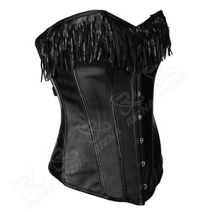 Overbust Waist <b>Trimmer</b> Belt for Weight Loss Steel Boned <b>Black</b> Satin Corset Best Quality Adjustable Plain Corsets From Pakistan - Product Image 2