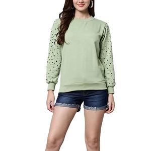 2025 nuevas sudaderas de Invierno para mujer, Jersey 100% de algodón puro con cuello redondo, sudaderas de algodón para mujer a la venta en precio al por mayor - Product Image 5