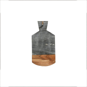 Planche à découper en ardoise de forme rectangulaire avec base en bois et design antidérapant - Product Image 1