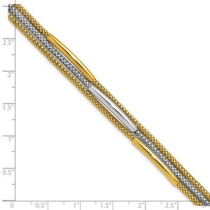 Bracelet multi-brins en maille géométrique polie en rhodium 14 carats de Leslie pour cadeau - Product Image 5