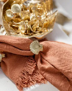 Heavy Duty Solid Brass Napkin Holder Great for Luxury Dining Sets Floral Brass Napkin Ring at Affordable Price - Product Image 5