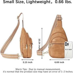 Custom Womens Leather Small <b>Sling</b> <b>Bag</b> Crossbody Chest <b>Bag</b> and <b>Travel</b> Fanny Pack and Waist Pack - Product Image 2