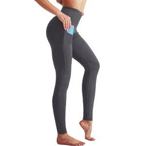 Paquete de 5 mallas de control de barriga de cintura alta de talla grande, pantalones de yoga para correr de entrenamiento Súper suaves para mujer, mallas sólidas sin ver - Product Image 3
