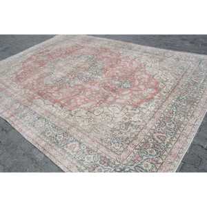 Tapis turc surdimensionné, 8,8x12,6 pieds, tapis vintage, tapis en laine à bordures rouges - Product Image 2