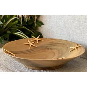 Cuenco de madera maciza hecho a mano con detalles de tortuga dorada, cuenco de madera de la mejor calidad, accesorio para el hogar y la cocina - Product Image 2