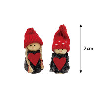 Fabrik-Großhandel Holz-Filz Handgefertigte Puppenförmige Weihnachtsbaum-Anhänger Ornament-Set mit 2 Stück Hängende Feiertagsdekorationen