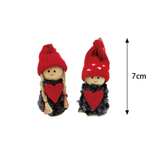 Juego de 2 Adornos Colgantes de Fieltro y Madera con Forma de Muñeca para Árbol de Navidad, Decoraciones Navideñas, Venta al por Mayor de Fábrica - Product Image 4