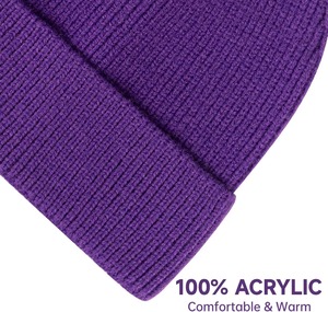 Bonnets d'hiver avec logo personnalisé Bonnet en tricot acrylique avec logo Bonnet court et chaud en coton à imprimé Swag - Product Image 6