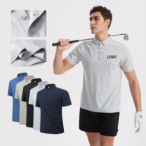 100% polyester polos de golf pour hommes Logo personnalisé 175 grammes confort évacuation de l'humidité Cool athlétique Fit 4-way Stretch - Product Image 3
