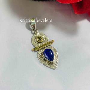 Pendentif Lapis Lazuli en argent sterling 925 avec coupe poire naturelle Bijoux fins avec réglage de lunette pour les fêtes Bijoux et breloques en gros - Product Image 3