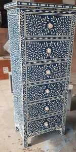 Taburete de mesa con diseño redondo moderno hecho a mano con incrustaciones de hueso para dormitorio, sala de estar, Hotel o apartamento, decoración del hogar - Product Image 2