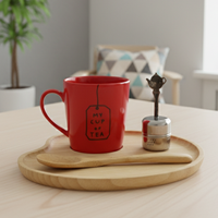Ensemble de tasses à café/thé compactes de style nordique en porcelaine émaillée durable de qualité supérieure 3459461Rset-0.3 avec infuseur