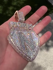 Pendentif en diamant moissanite en argent 925 - Product Image 3