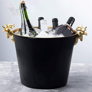 12L công suất lớn nai sừng tấm xử lý thép không gỉ xô kim loại rượu bia mát thanh kích thước lớn đông lạnh cách điện Sâm banh Xô đá - Product Image 2