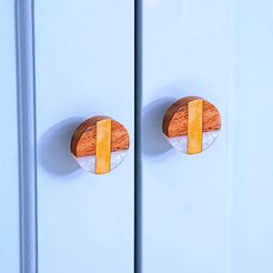 ลูกบิดหินอ่อนสีขาวทำจากเรซินไม้ทรงกลมคละสีมีขนาดตามสั่งผลิตในอินเดีย - Product Image 2