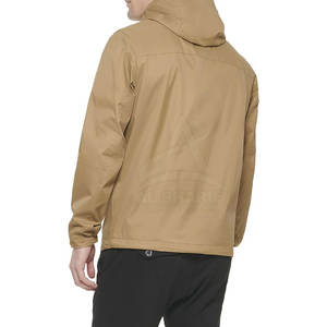 Recién llegado, chaquetas cortavientos para hombre, cuello levantado, lona impermeable a prueba de viento para invierno, logotipo frontal con capucha, MOQ bajo, tamaño adulto - Product Image 5