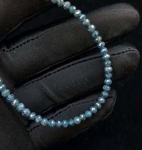 Cuenta redonda facetada de Diamante Azul, Rondelle elegante para uso de joyería, Material de piedra, artesanía Diy, cuentas de diamantes, hermosa fabricación de collares - Product Image 6