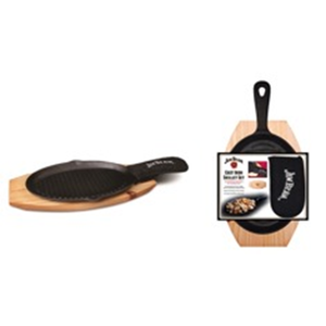 Olla de hierro fundido Jim Beam con tapa de madera y asa, sartén tipo Dutch Oven - Product Image 1