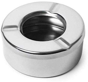 Cendrier intérieur en acier inoxydable avec logo personnalisé au design classique avec couvercle pour bureau à domicile et bar pour porte-cigarette et cendrier - Product Image 1