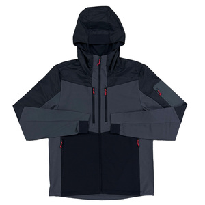 Chaqueta impermeable para correr al aire libre de poliéster 100% personalizada para hombre cortavientos cremallera transpirable con capucha lluvia de talla grande - Product Image 1